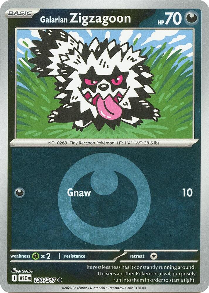 Galarian Zigzagoon (Energy Symbol Pattern) 130/217 card from ME: Ascended Heroes