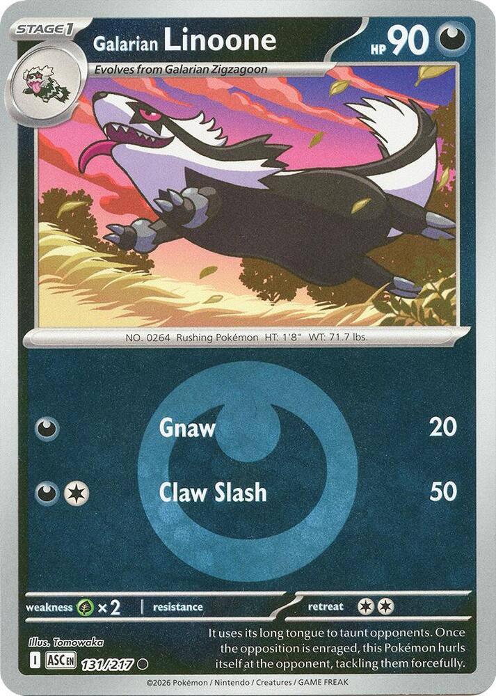 Galarian Linoone (Energy Symbol Pattern) 131/217 card from ME: Ascended Heroes