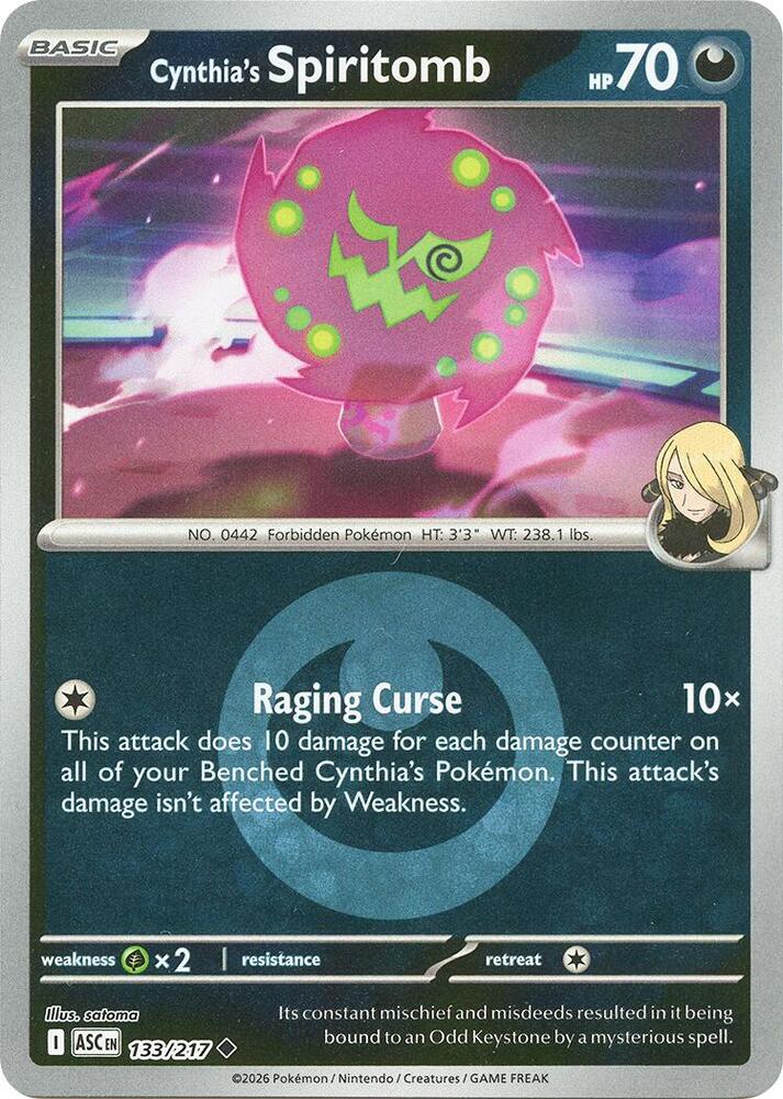 Cynthia's Spiritomb (Energy Symbol Pattern) 133/217 card from ME: Ascended Heroes