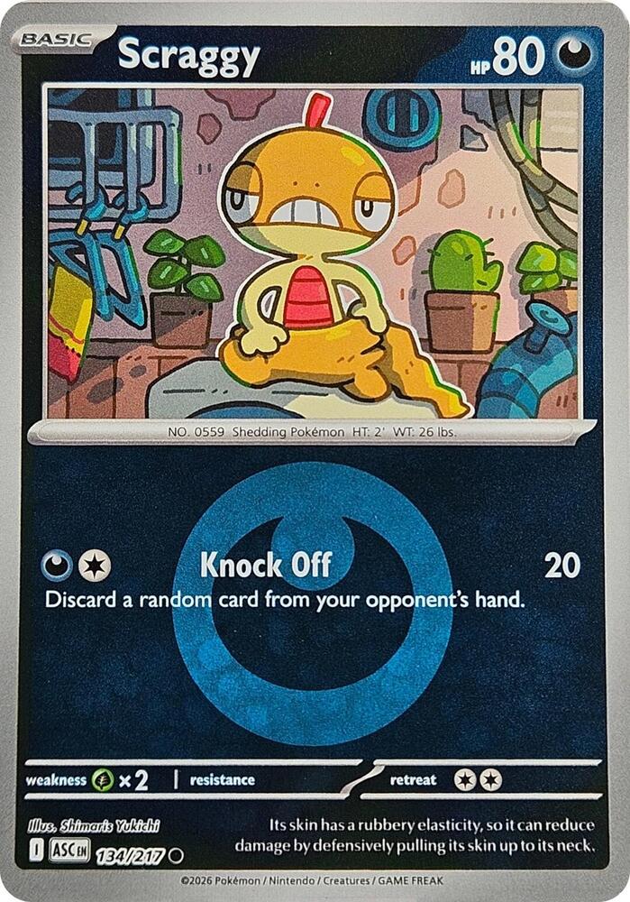 Scraggy (Energy Symbol Pattern) 134/217 card from ME: Ascended Heroes