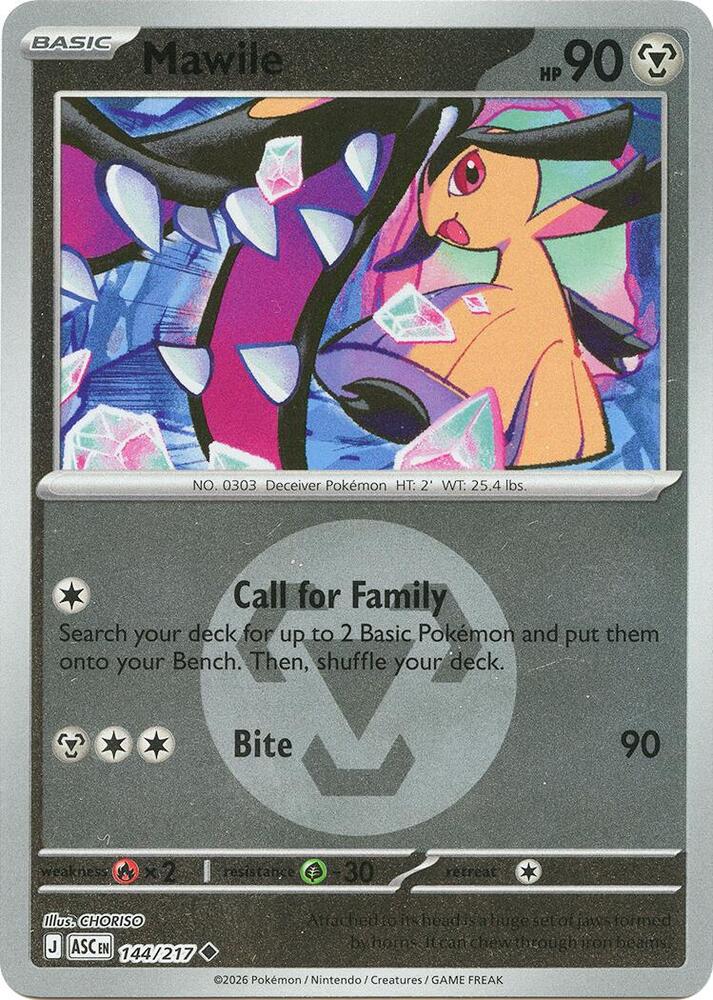 Mawile (Energy Symbol Pattern) 144/217 card from ME: Ascended Heroes