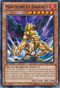 Manticore of Darkness SDOK-EN005 card from Structure Deck: Onslaught of the Fire Kings