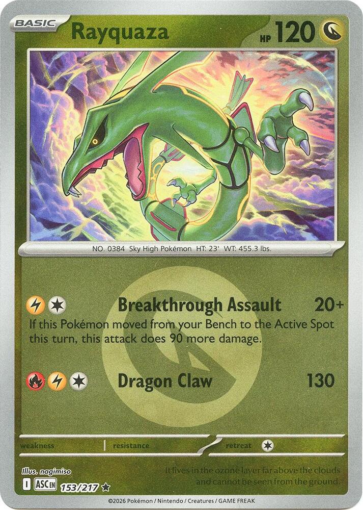 Rayquaza (Energy Symbol Pattern) 153/217 card from ME: Ascended Heroes