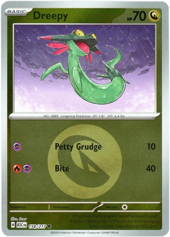 Dreepy (Energy Symbol Pattern) 158/217 card from ME: Ascended Heroes