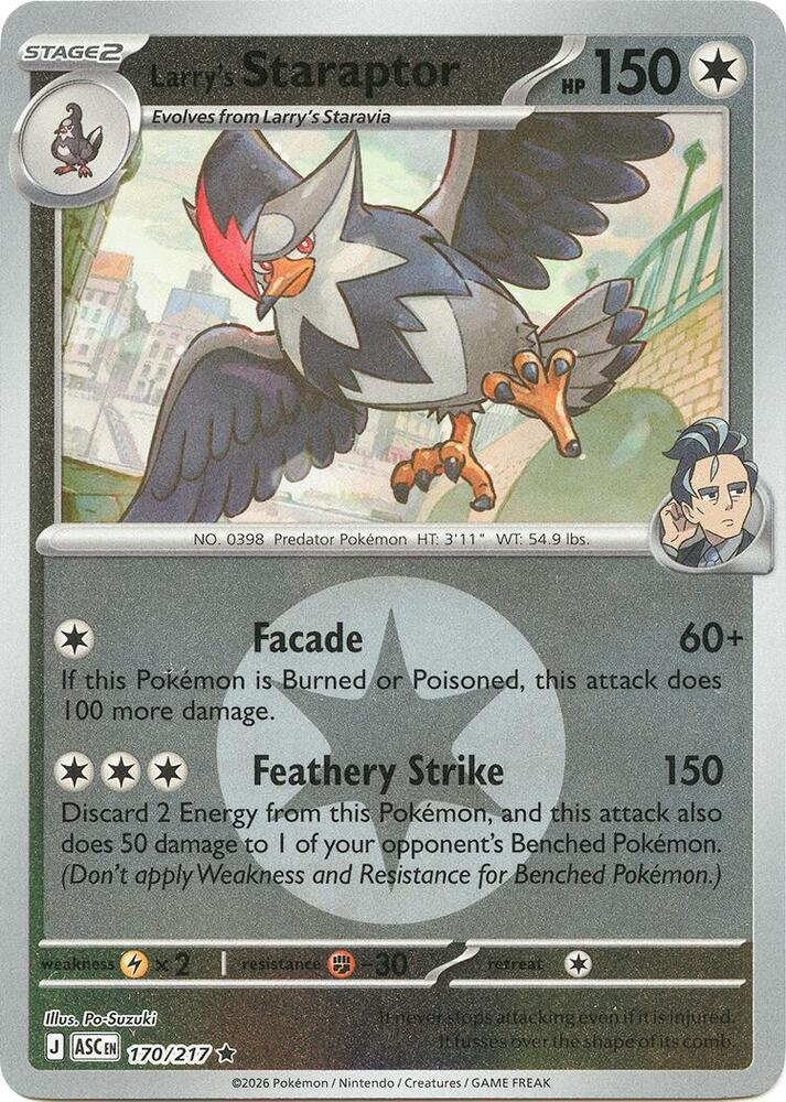 Larry's Staraptor (Energy Symbol Pattern) 170/217 card from ME: Ascended Heroes