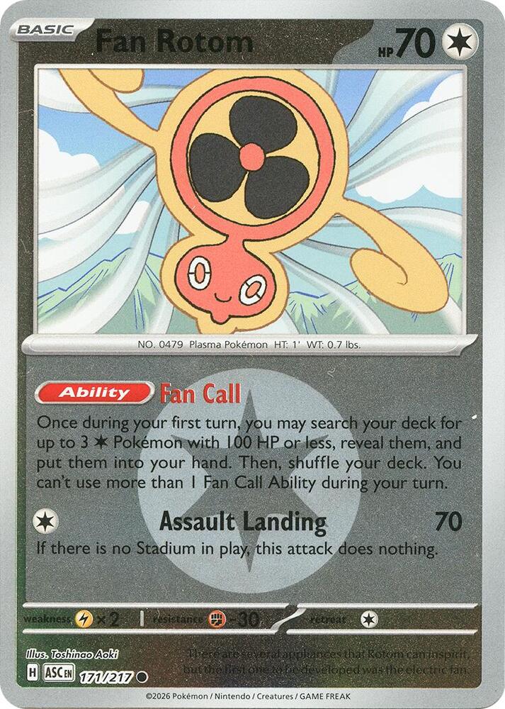 Fan Rotom (Energy Symbol Pattern) 171/217 card from ME: Ascended Heroes