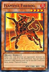 Flamvell Firedog SDOK-EN009 card from Structure Deck: Onslaught of the Fire Kings