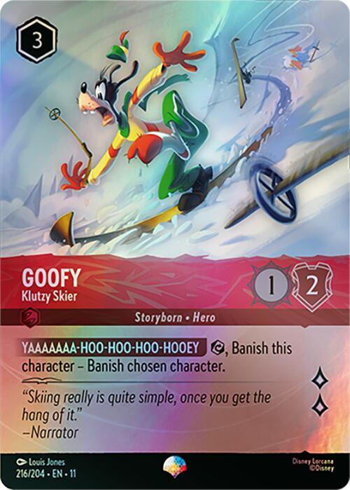 Goofy - Klutzy Skier (Epic) 216/204 card from Winterspell