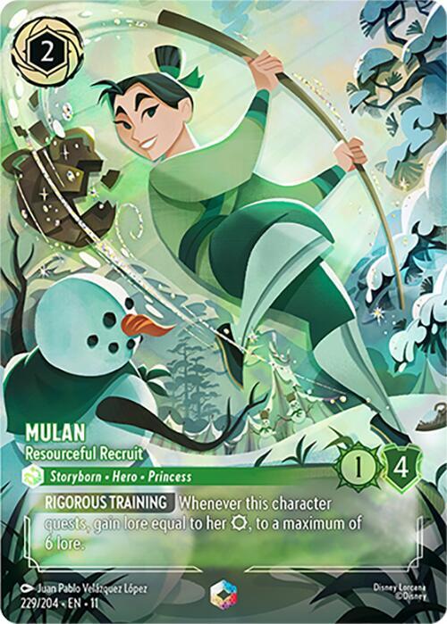 Mulan - Resourceful Recruit (Enchanted) 229/204 card from Winterspell