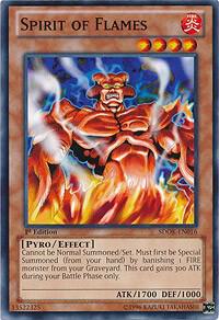 Spirit of Flames SDOK-EN016 card from Structure Deck: Onslaught of the Fire Kings