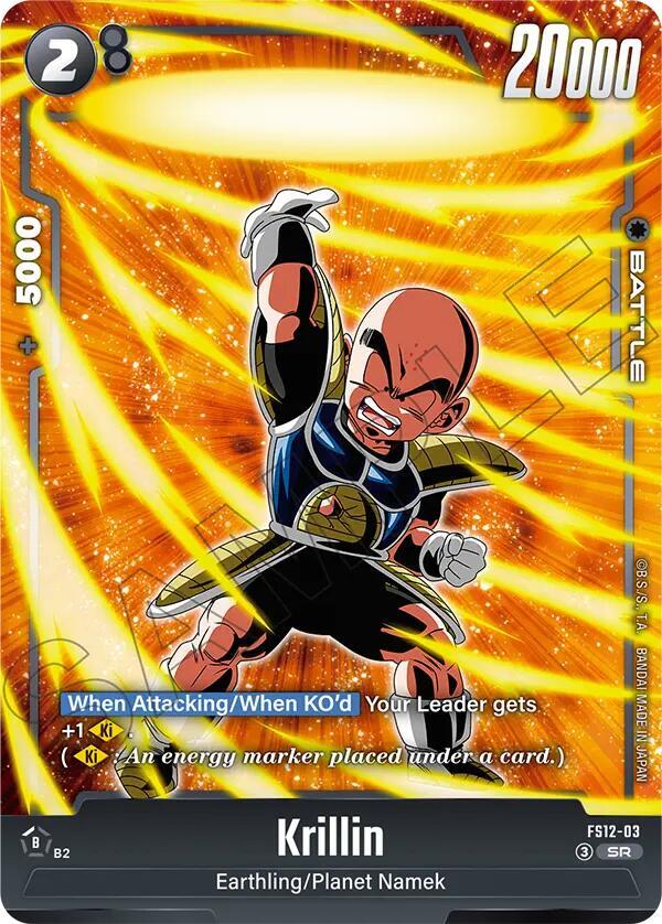 Krillin FS12-03 card from Starter Deck EX: The Beat of Ki
