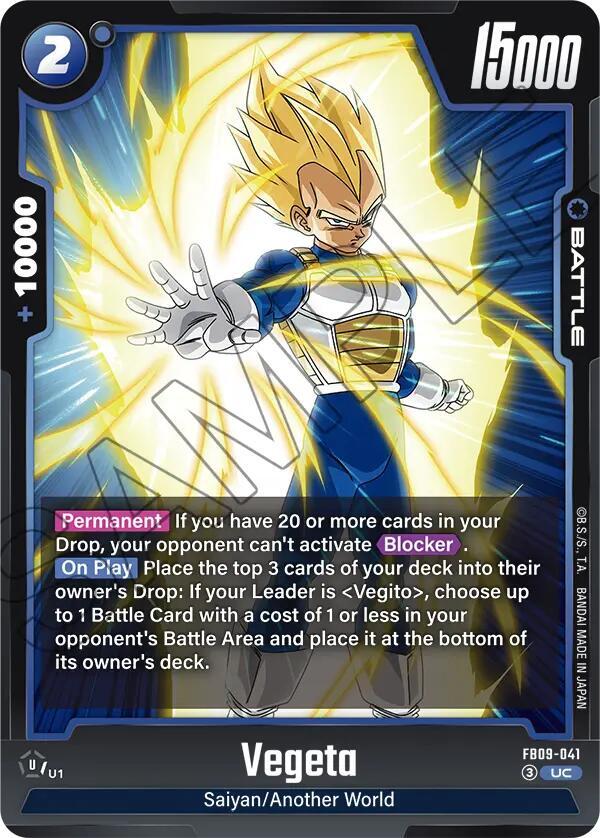 Vegeta FB09-041 card from Dual Evolution