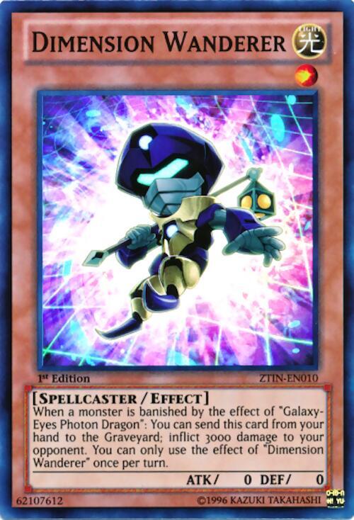 Dimension Wanderer ZTIN-EN010 card from 2013 Zexal Collection Tin