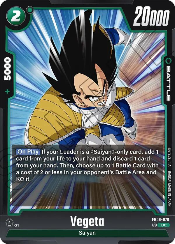 Vegeta FB09-070 card from Dual Evolution