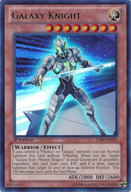 Galaxy Knight ZTIN-EN012 card from 2013 Zexal Collection Tin