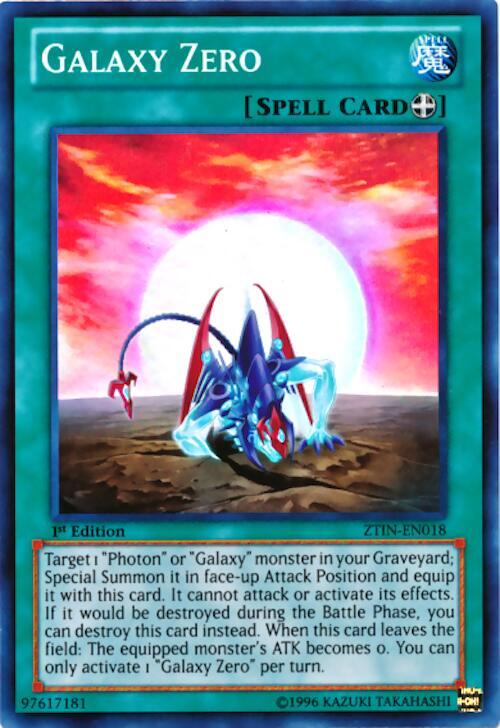 Galaxy Zero ZTIN-EN018 card from 2013 Zexal Collection Tin