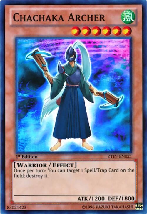 Chachaka Archer ZTIN-EN021 card from 2013 Zexal Collection Tin