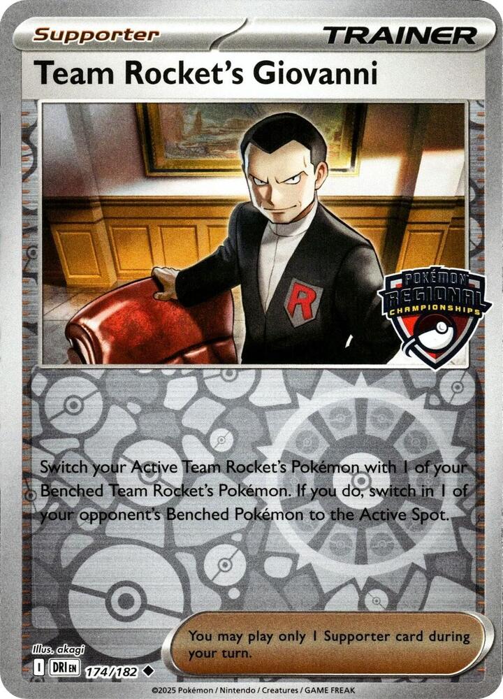 Team Rocket's Giovanni 174/182 card from League & Championship Cards