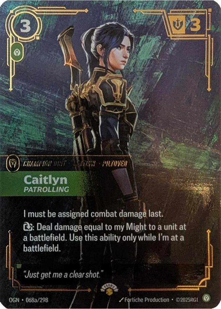 Caitlyn - Patrolling 068a/298 card from Riftbound Promotional Cards