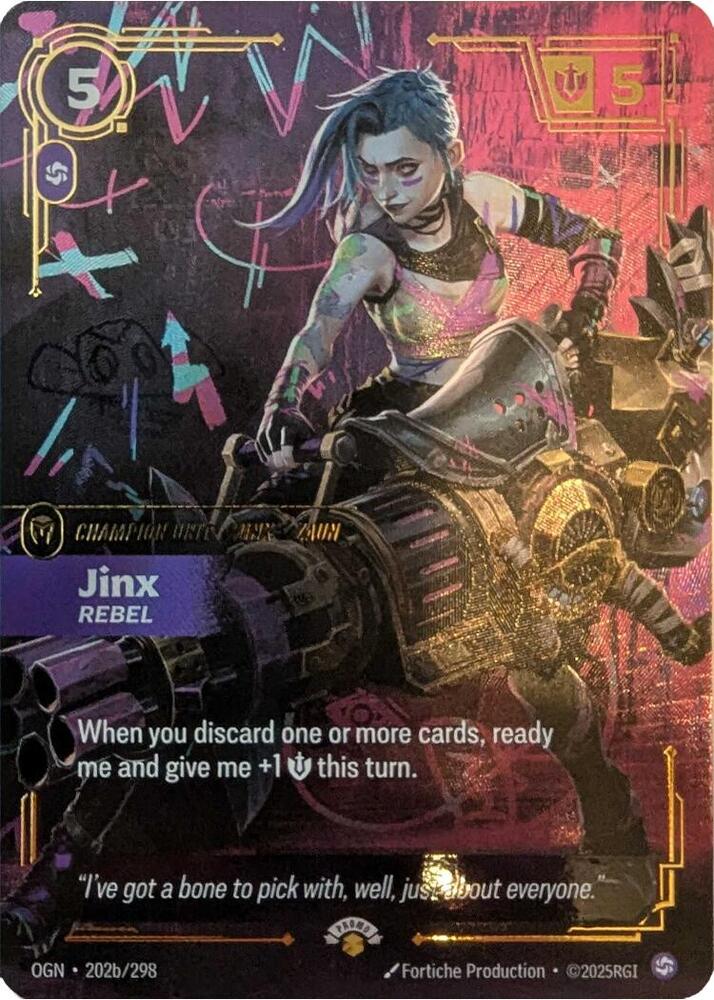 Jinx - Rebel 202/298 card from Riftbound Promotional Cards