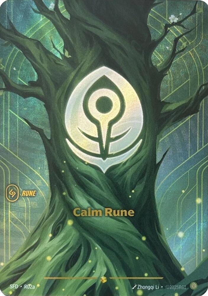 Calm Rune (Alternate Art) R02a card from Spiritforged
