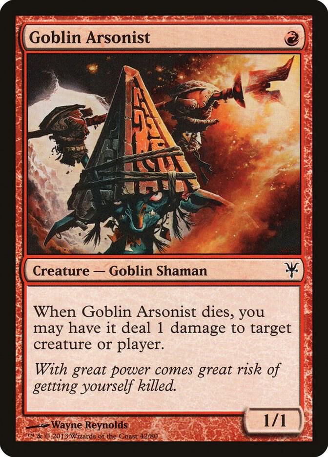Goblin Arsonist 42 card from Duel Decks: Sorin vs. Tibalt