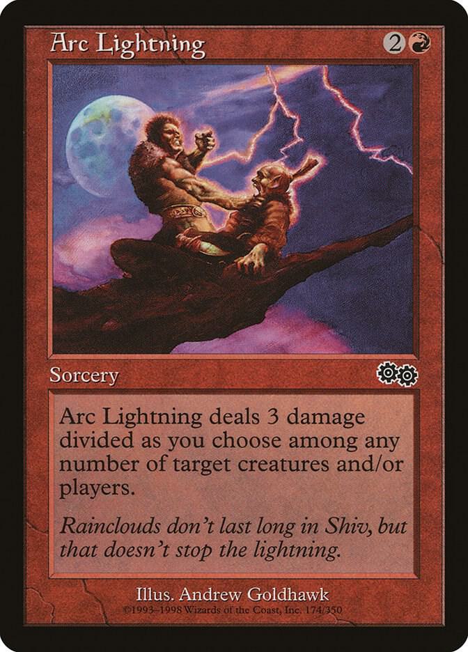 Arc Lightning 174 card from Urza's Saga