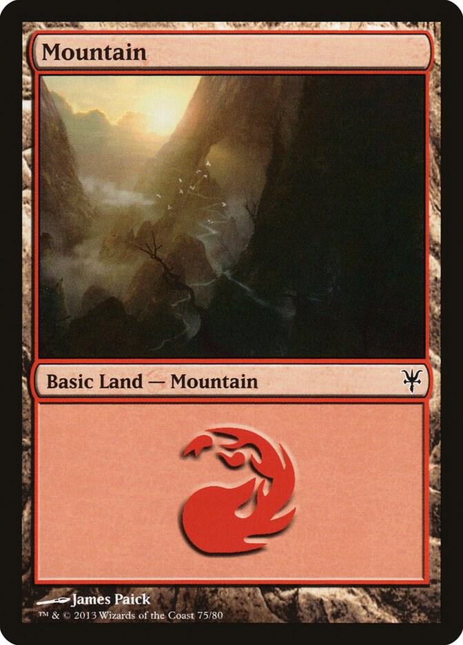 Mountain 75 card from Duel Decks: Sorin vs. Tibalt