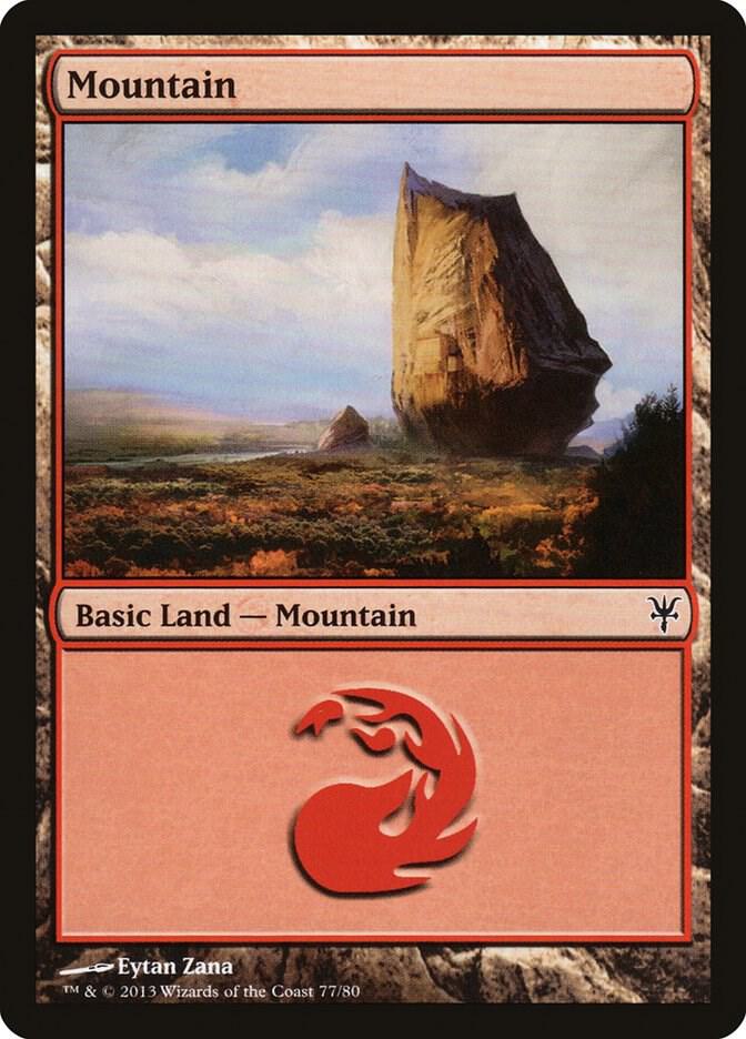 Mountain 77 card from Duel Decks: Sorin vs. Tibalt