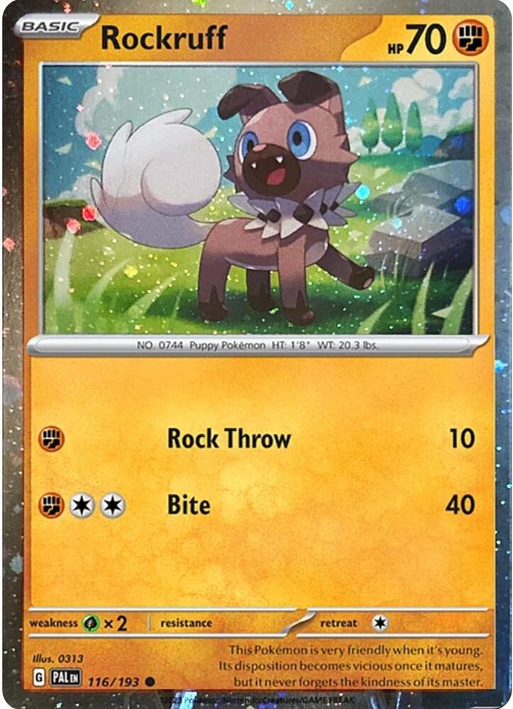 Rockruff (Cosmos Holo) 116/193 card from SV: Scarlet & Violet Promo Cards
