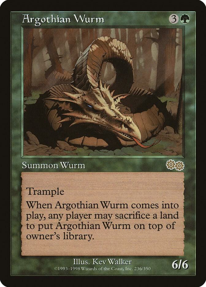 Argothian Wurm 236 card from Urza's Saga