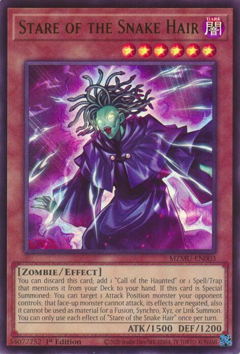 Stare of the Snake Hair MZMU-EN003 card from Maze of Muertos