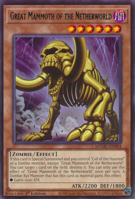 Great Mammoth of the Netherworld MZMU-EN004 card from Maze of Muertos