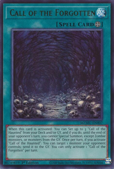 Call of the Forgotten MZMU-EN007 card from Maze of Muertos