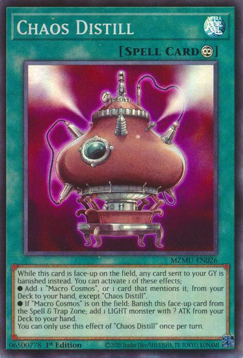 Chaos Distill MZMU-EN026 card from Maze of Muertos