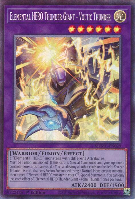 Elemental HERO Thunder Giant - Voltic Thunder (Collector's Rare) MZMU-EN029 card from Maze of Muertos