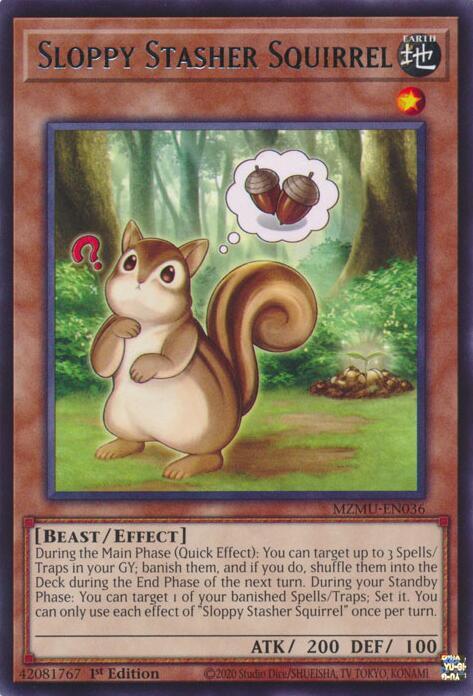 Sloppy Stasher Squirrel MZMU-EN036 card from Maze of Muertos
