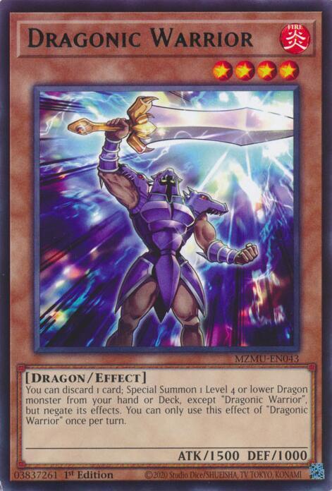 Dragonic Warrior MZMU-EN043 card from Maze of Muertos