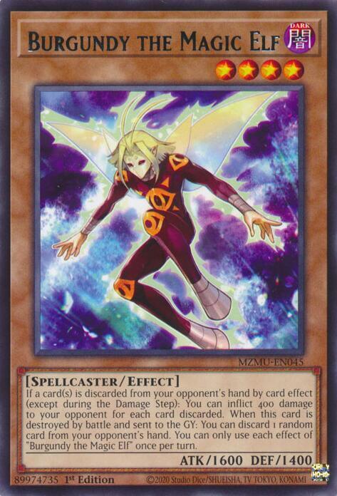 Burgundy the Magic Elf MZMU-EN045 card from Maze of Muertos