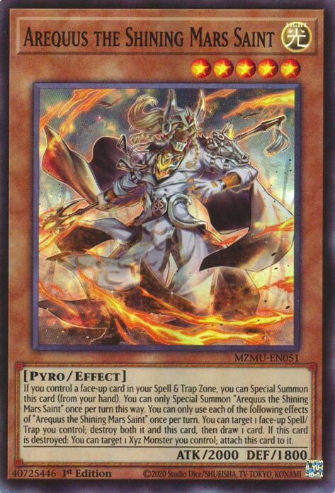 Arequus the Shining Mars Saint MZMU-EN051 card from Maze of Muertos