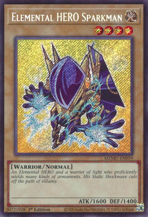 Elemental HERO Sparkman MZMU-EN059 card from Maze of Muertos