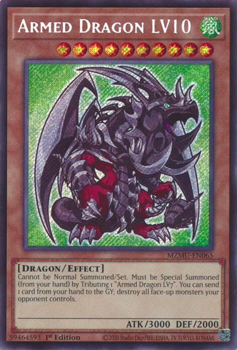 Armed Dragon LV10 MZMU-EN065 card from Maze of Muertos