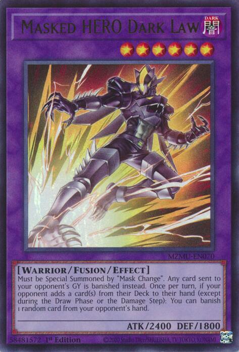 Masked HERO Dark Law MZMU-EN070 card from Maze of Muertos