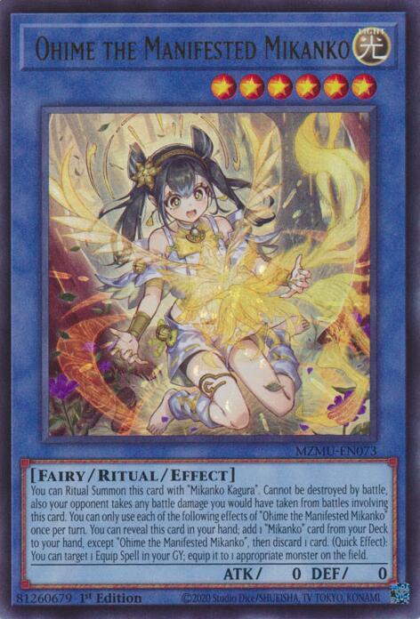 Ohime the Manifested Mikanko MZMU-EN073 card from Maze of Muertos