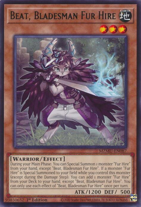 Beat, Bladesman Fur Hire MZMU-EN087 card from Maze of Muertos