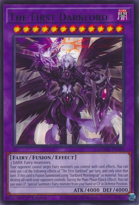 The First Darklord MZMU-EN100 card from Maze of Muertos