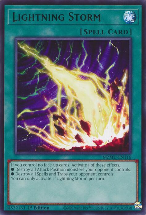 Lightning Storm MZMU-EN116 card from Maze of Muertos