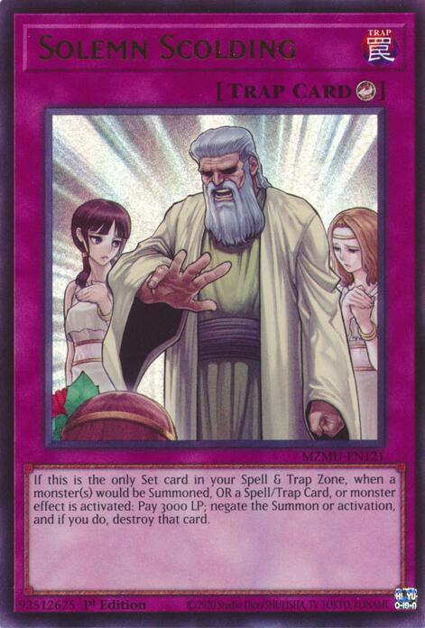 Solemn Scolding MZMU-EN121 card from Maze of Muertos