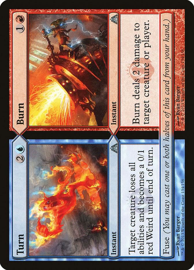 Turn // Burn 134 card from Dragon's Maze