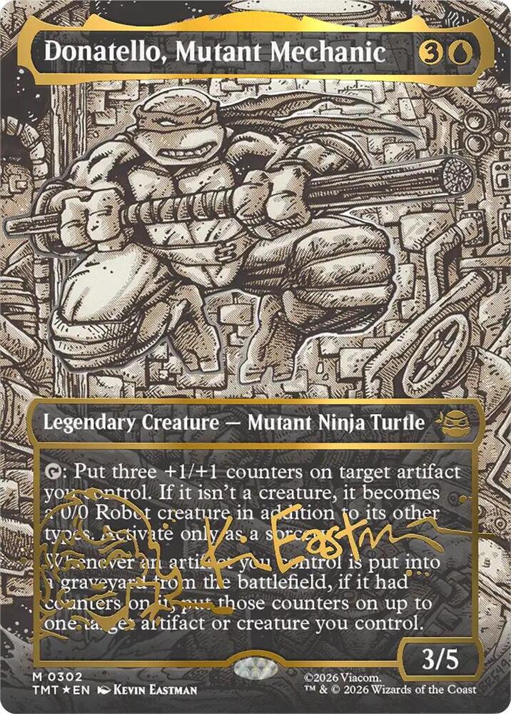 Donatello, Mutant Mechanic (Borderless) (Gold-Stamped Signature) 302 card from Teenage Mutant Ninja Turtles